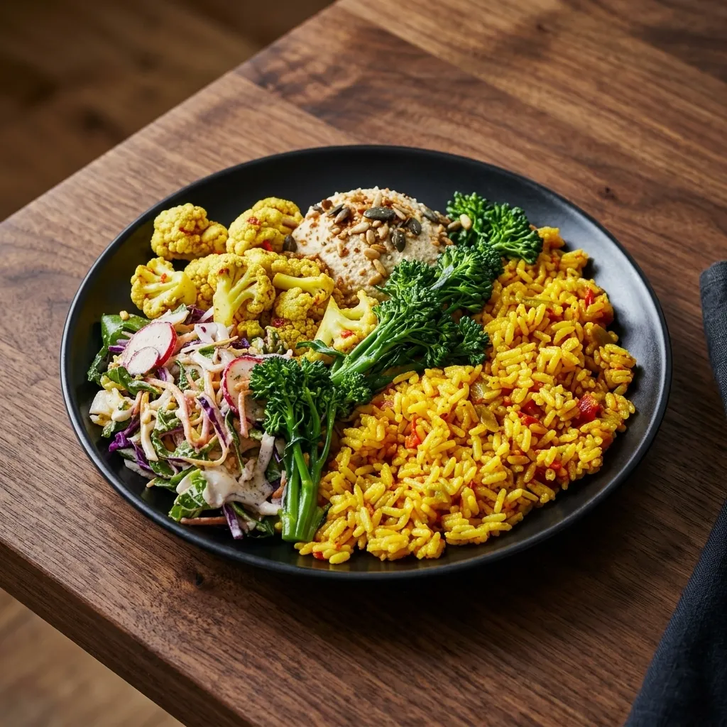 Spiced rice bowl with tender meat at Cafe Lake Louise in Lake Louise village, AB