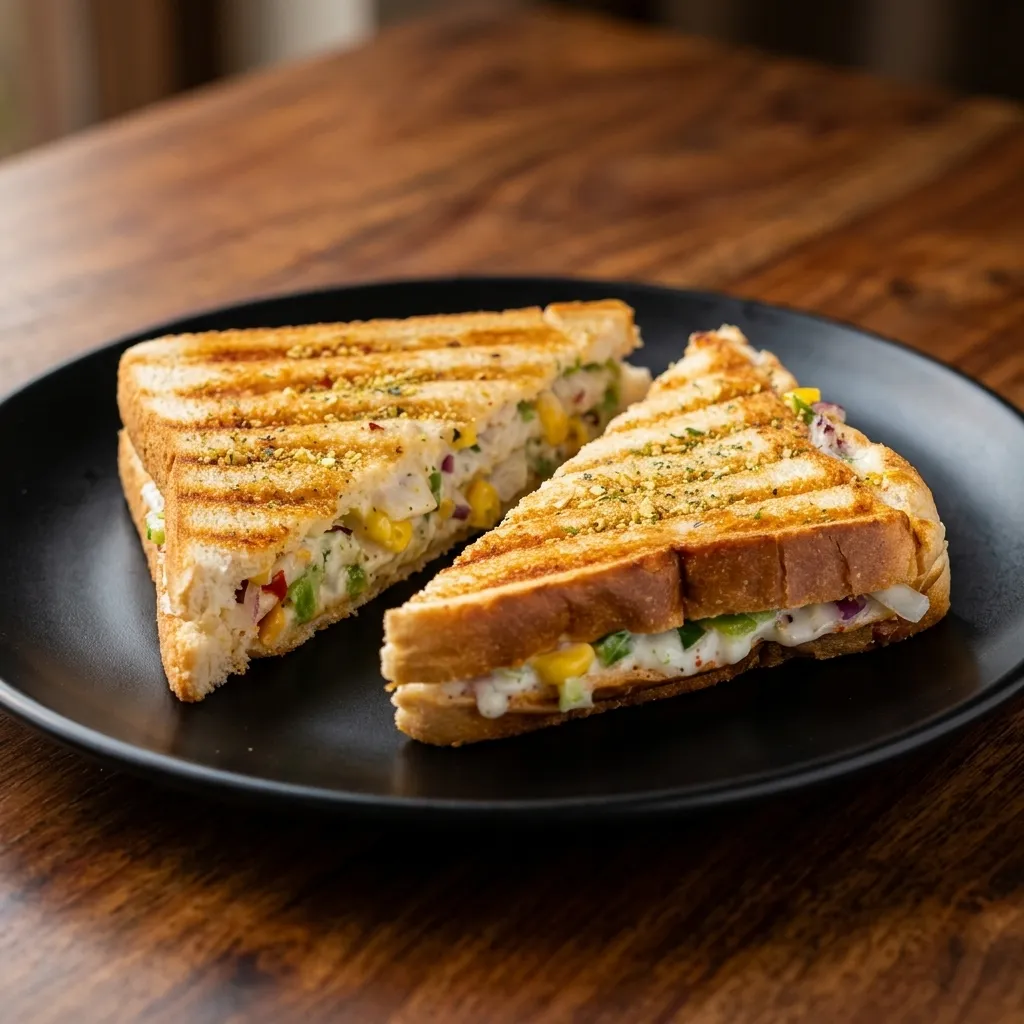Hot breakfast sandwich made to go at Cafe Lake Louise in Lake Louise village